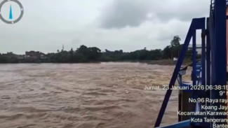Sirine Peringatan Sungai Cisadane Dibunyikan usai Debit Air Meningkat, Warga Diminta Waspada