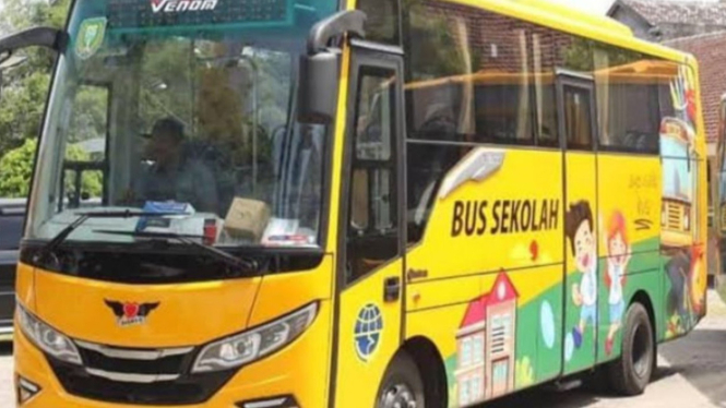 Ilustrasi bus sekolah.