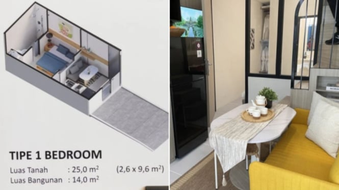 Rumah Subsidi seluas 14 meter.