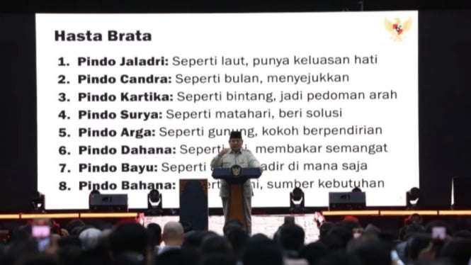 Presiden Prabowo memberikan sambutan saat acara penutupan Kongres PSI