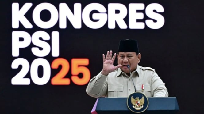 Prabowo di acara Kongres PSI (ANTARA)