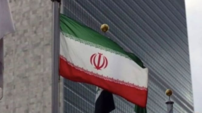 Bendera Iran di markas besar PBB di New York, AS. ANTARA