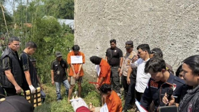Reka adegan pembunuhan di Cisauk (ANTARA)