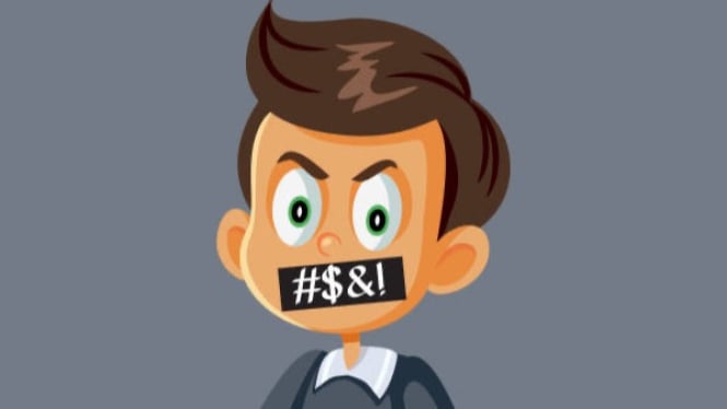 Ilustrasi mengucapkan kata berkonotasi negatif