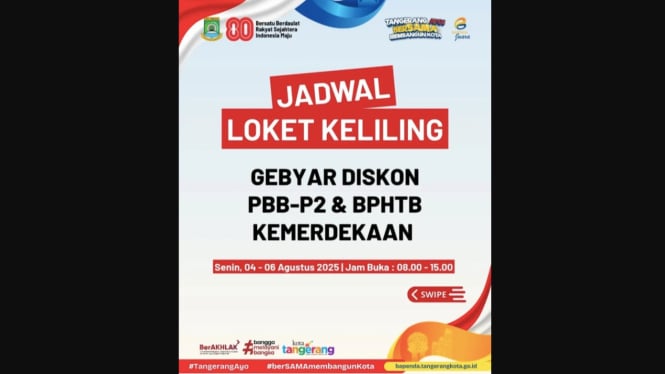 Jadwal Gerai Pajak Keliling Kota Tangerang Agustus 2025