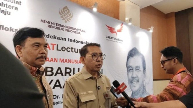 Menteri Kebudayaan Fadli Zon saat ditemui awak media