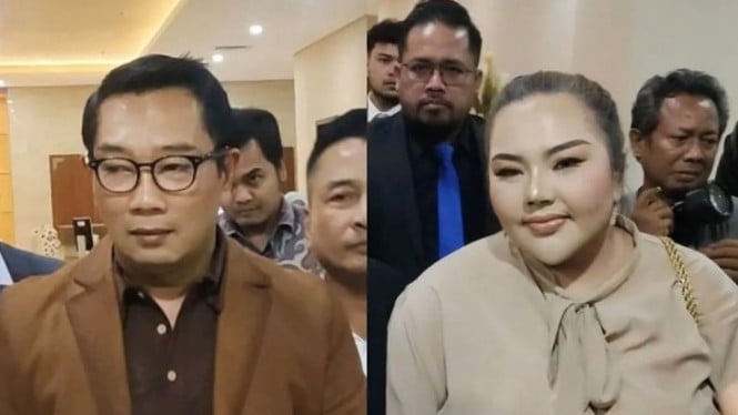 Ridwan Kamil dan Lisa Mariana saat dilakukan pemeriksaan terpisah