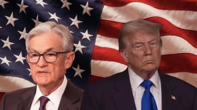 Presiden AS Donald Trump (kanan), Ketua The Fed Jerome Powell (kiri)