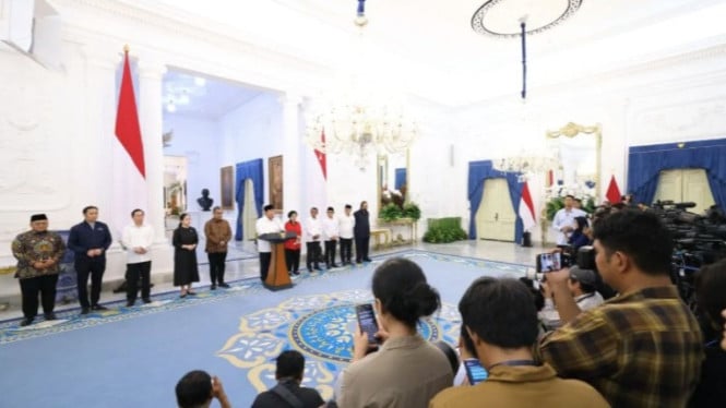 Presiden Prabowo Subianto menyampaikan pernyataan hasil pertemuan