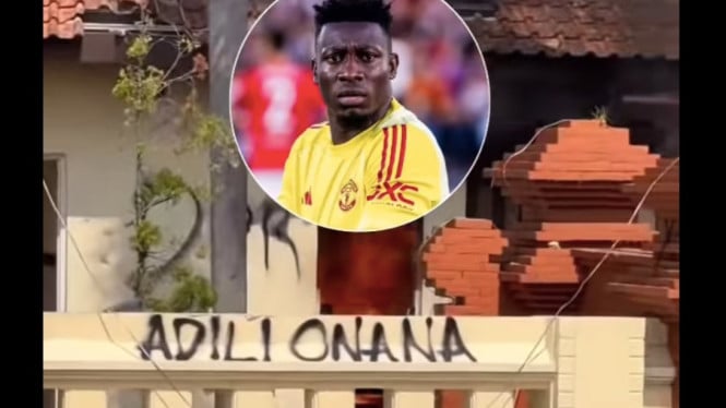 Tangkapan layar sebuah video yang menunjukkan tulisan "Adili Onana"