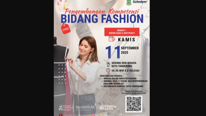 Poster Pelatihan Kompetensi Fesyen untuk Warga Tangerang