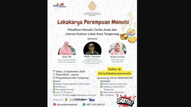 Pelatihan Menulis Gratis bertema Budaya Kuliner Tradisional