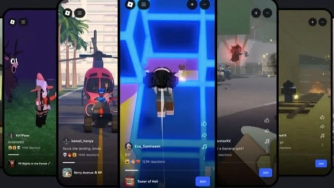 Tampilan fitur "Roblox Moments"
