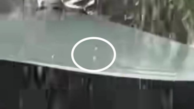 Video amatir hujan yang disertai butiran es di Jakarta.