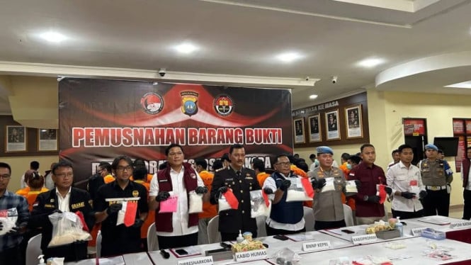 Ditresnarkoba Polda Kepri merilis pemusnahan barang bukti narkoba