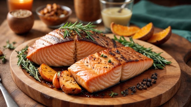 Ilustrasi salmon panggang