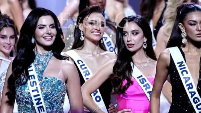 Miss Israel diduga melirik sinis ke arah Miss Palestine