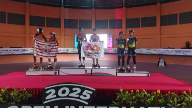 Atlet sepatu roda Kota Tangerang meraih medali di JOI 2025.
