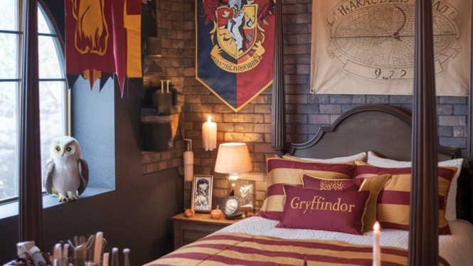 Ilustrasi Kamar Tidur Nuansa Harry Potter