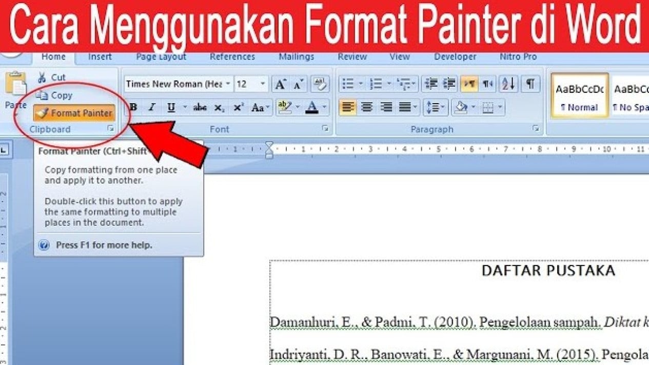 Cara Menggunakan Format Painter di Word