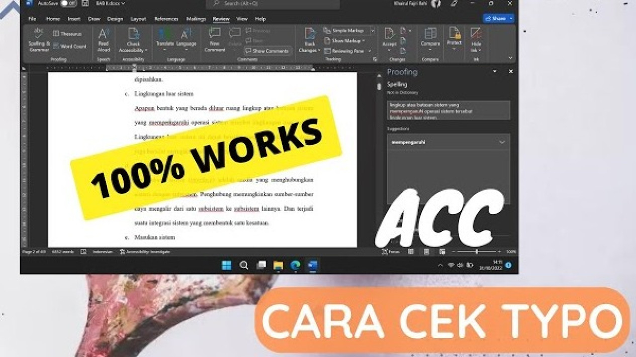 Cara Cek Typoe Microsoft Word