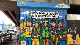 BPJS Ketenagakerjaan Ubah Wajah Kalimalang, Mural Pesan Bagi Pekerja Indonesia