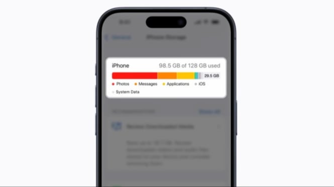 Penyimpanan Penuh iPhone (Ilustrasi)