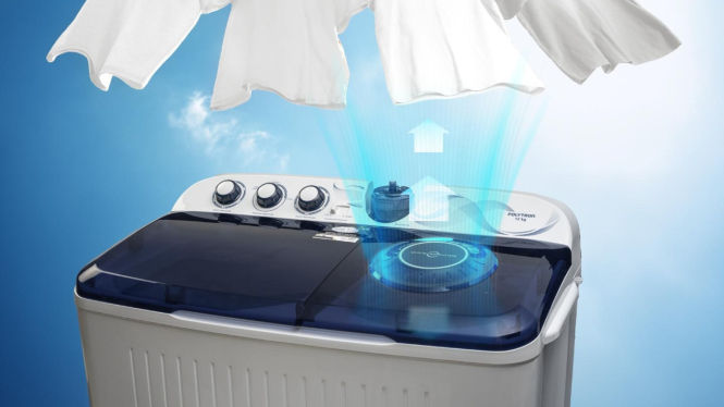 Mesin cuci POLYTRON Primadona Giant 2 tabung 12 Kg PWM 1203B