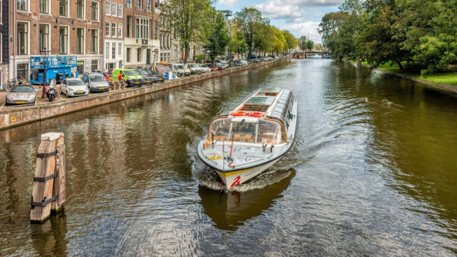 Boat on Amsterdam Canal