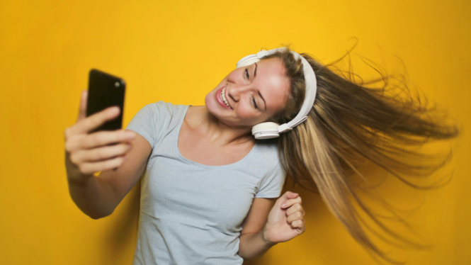 Woman Listening to Music