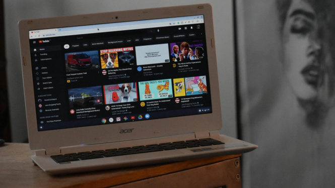 YouTube Website on Laptop Screen