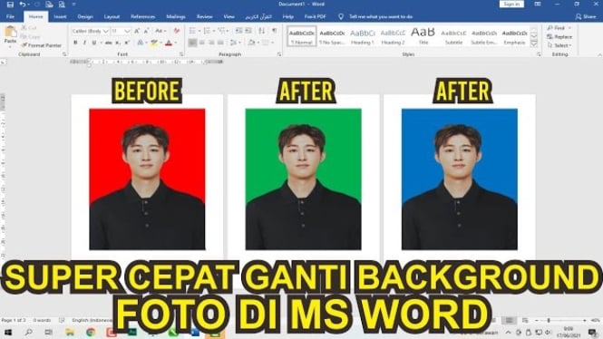 Ubah Bacgroun dengan Word
