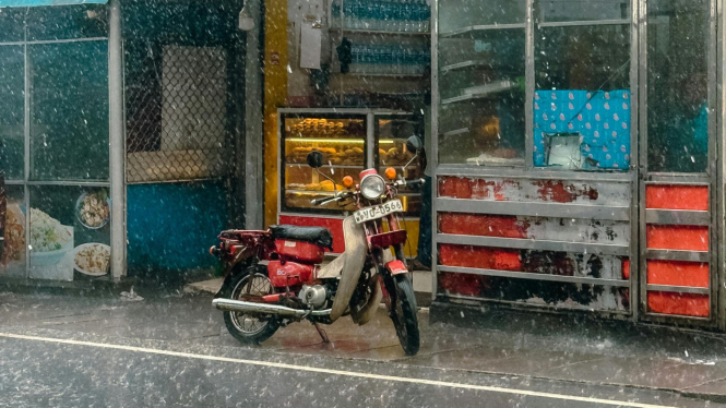 rain on motorcycle