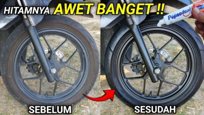 Cara Menghitamkan Ban Motor