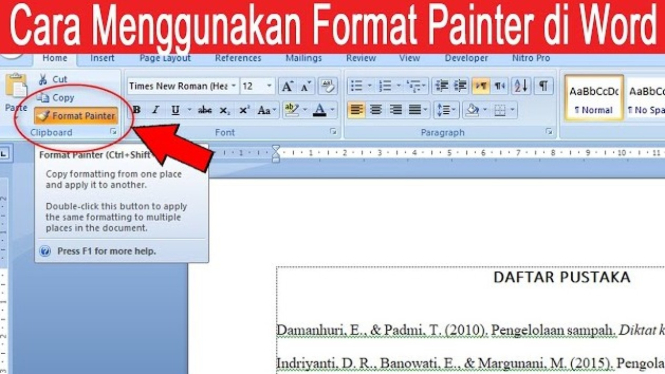 Cara Menggunakan Format Painter di Word