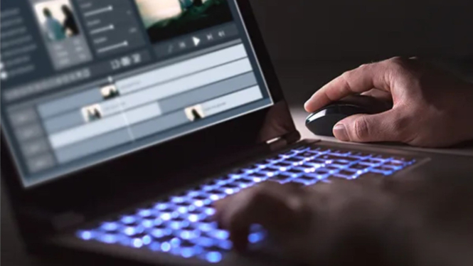 editing video in laptop
