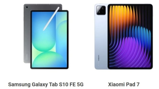 Samsung Galaxy Tab S10 FE dan Xiaomi Pad 7