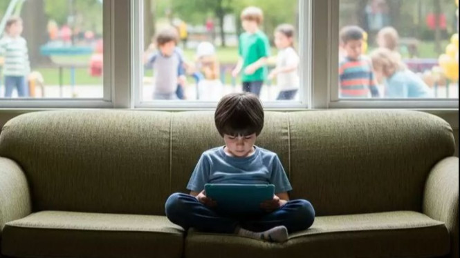 Ilustrasi Screen Time Anak