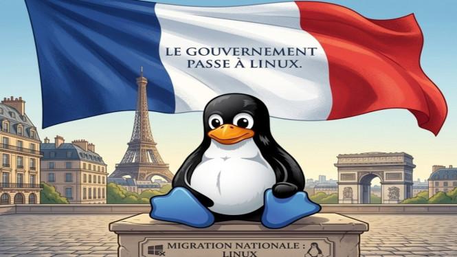 Ilustrasi Prancis beralih ke LINUX dari Windows