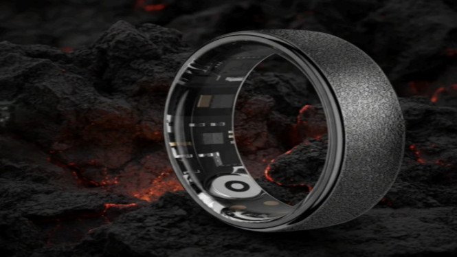 Smalth Titanium Lava-Smart Ring