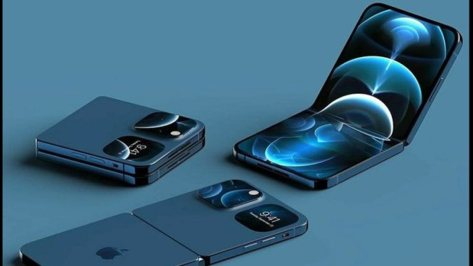 ilustrasi iphone lipat