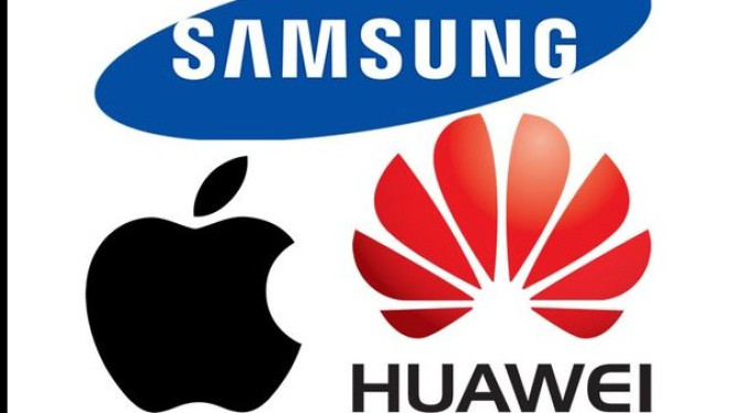 logo apple, samsung dan huawei