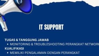 Lowongan Kerja IT Support Terbaru di Palembang & Pekanbaru