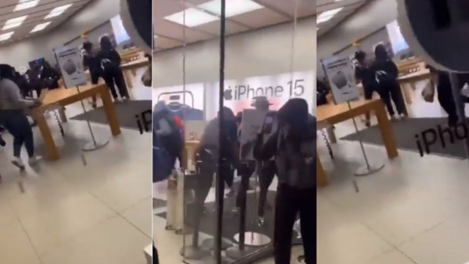 Remaja Bertopeng Lakukan Penjarahan iPhone