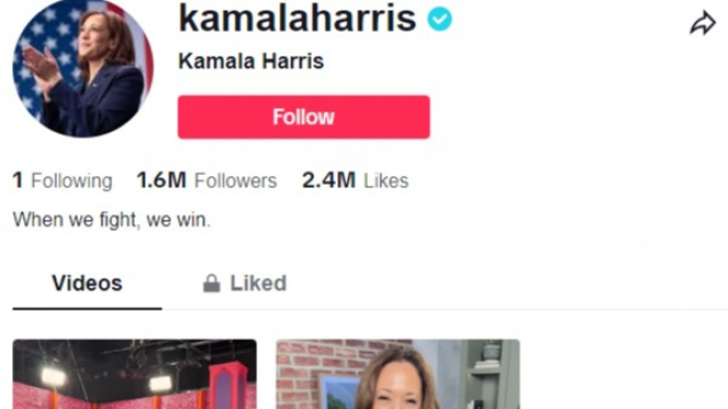 Follower Kamala Harris di Tiktok melonjak pesat.