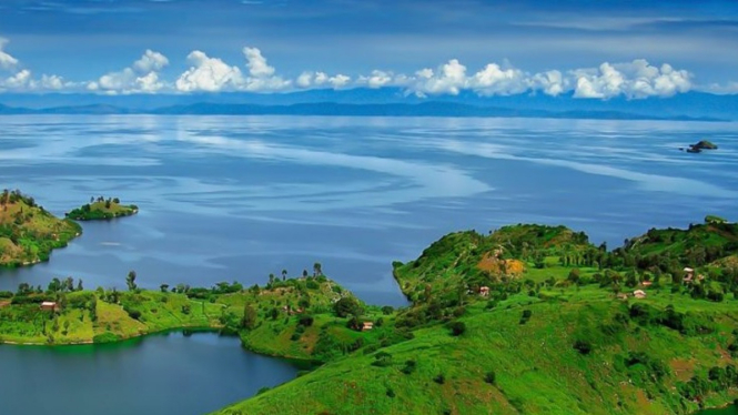 Danau Kivu di Rwanda, Afrika.