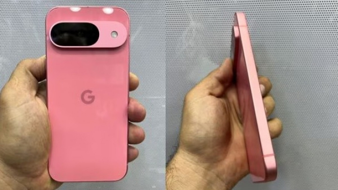 Google Pixel 9 dengan warna pink.