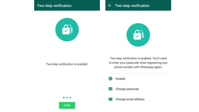 Two Step Verification Whatsapp.