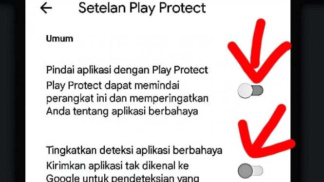 Setelan Play Protect Play Store