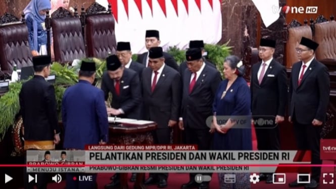 Live Pelantikan Presiden dan Wakil Presiden 2024